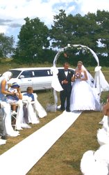 The bride comes down the aisle.