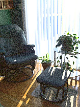 easy chair in the sunshine